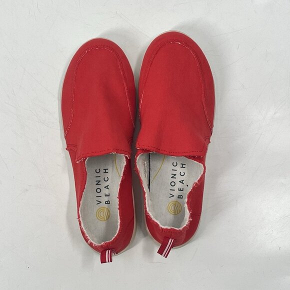 Vionic Malibu Beach Canvas Slip On Shoes Red Sz 8 Casual Travel - Picture 5 of 7
